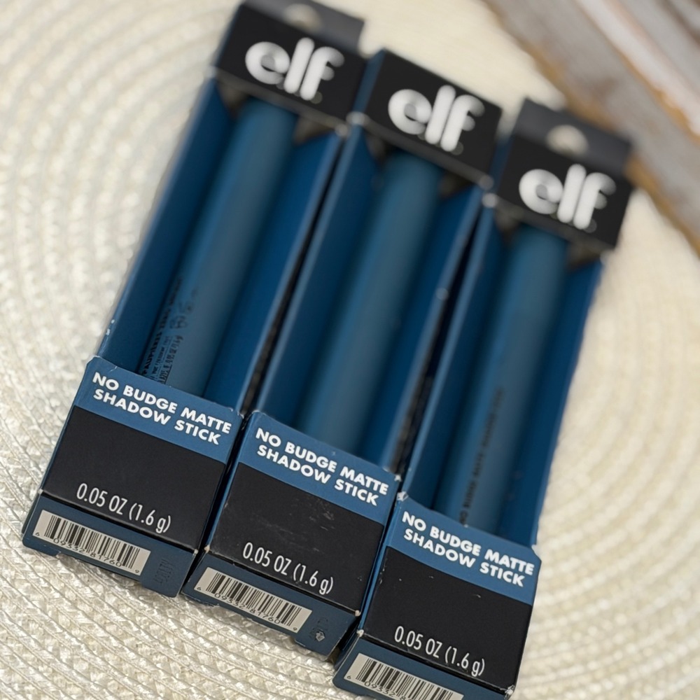 e.l.f. No Budge Matte Shadow Stick Out of Sight Deep Teal Blue 3 Pack NEW